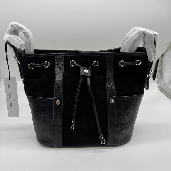 Aimee Kestenberg About Town Suede Drawstring Bags Black - Picture 1 of 16